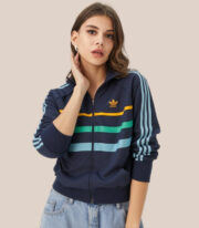 Veste Adidas Ventex vintage – Années 80 – Bleu marine