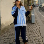 Ensemble Challenger Adidas Ventex vintage – Années 80 – Bleu ciel - Taille M