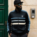 Veste Adidas Ventex vintage – Années 80 – Bleu marine
