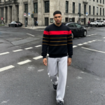 Pull Adidas Ventex vintage – Années 80 – Bleu marine