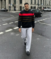 Pull Adidas Ventex vintage – Années 80 – Bleu marine